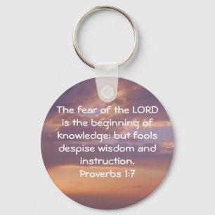 Bible Verses Wisdom Quote Saying Proverbs 1:7 Key Ring