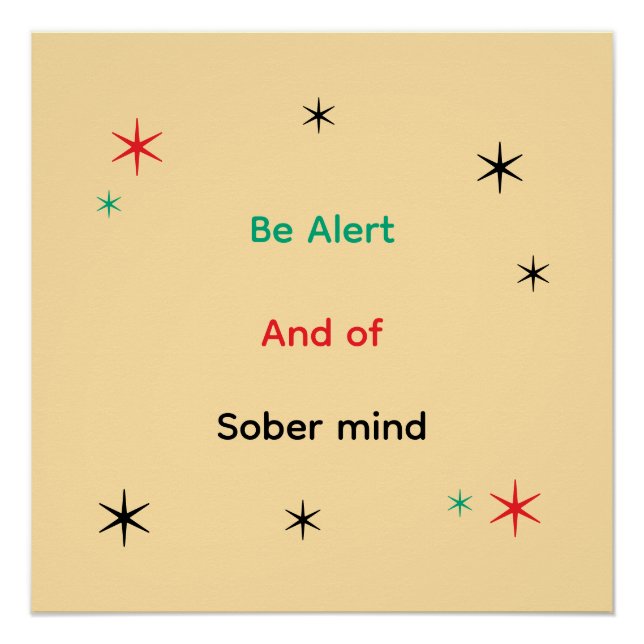 Bible warning 1 Peter 5:8 Poster (Front)