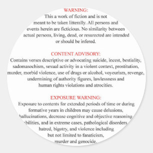 Bible Warning Label