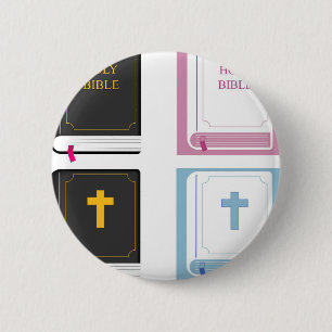 bibles 6 cm round badge