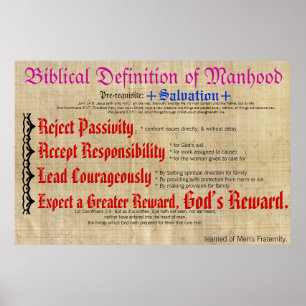 Biblical Definition of Manhood. Poster