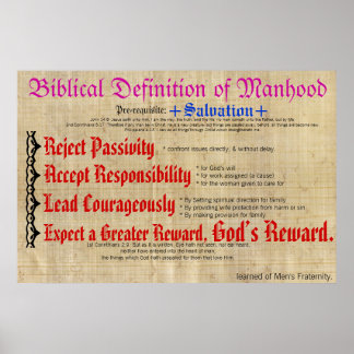 Biblical Definition of Manhood. Poster
