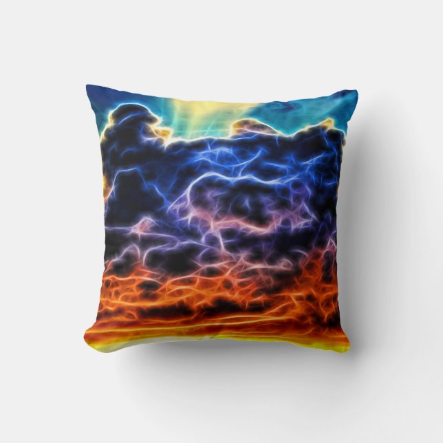 Biblical Electrified Cumulus Clouds Skyscape Cushion (Front)