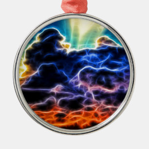 Biblical Electrified Cumulus Clouds Skyscape Metal Tree Decoration