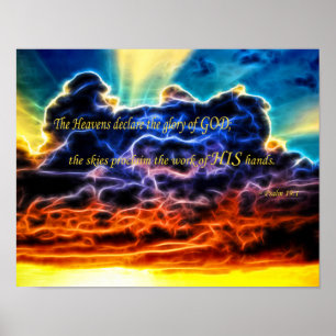 Biblical Electrified Cumulus Clouds Skyscape Poster