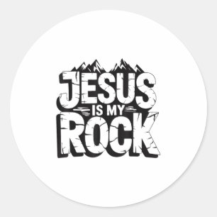 Biblical Jesus Is My Rock Christian  Classic Round Sticker