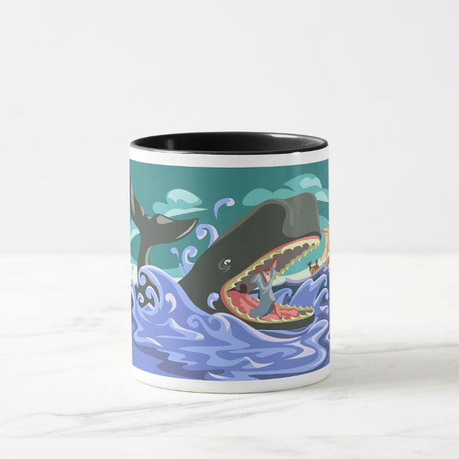 Biblical Jonah and the Whale Ocean Scene Mug (Creator Uploaded)