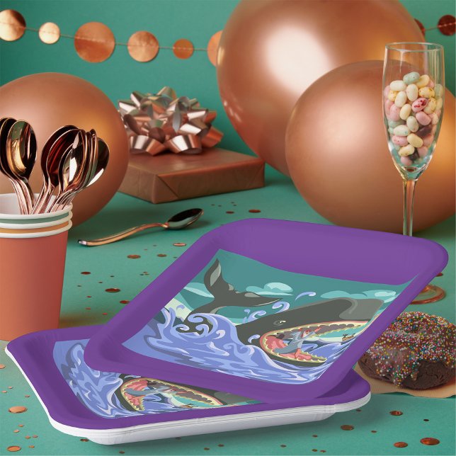 Biblical Jonah and the Whale Ocean Scene Paper Plate (Creator Uploaded)