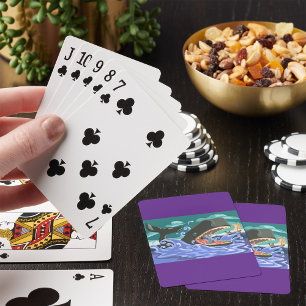 Biblical Jonah and the Whale Ocean Scene Playing Cards