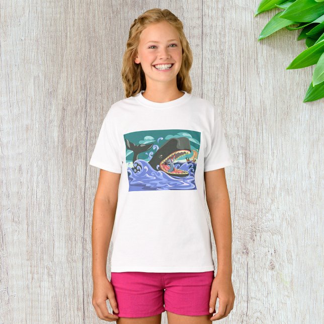 Biblical Jonah and the Whale Ocean Scene T-Shirt (Creator Uploaded)