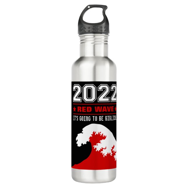 Biblical Midterms 2022 Red Wave 710 Ml Water Bottle (Front)