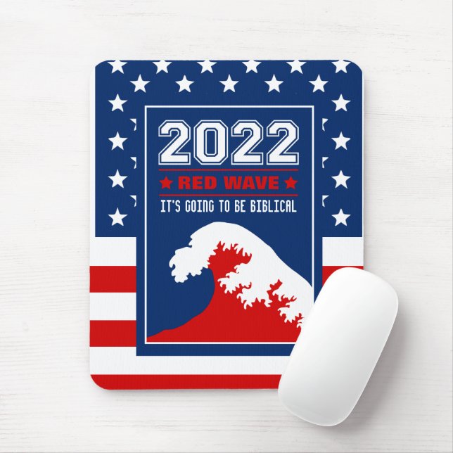 Biblical Midterms 2022 Red Wave Mouse Mat (With Mouse)