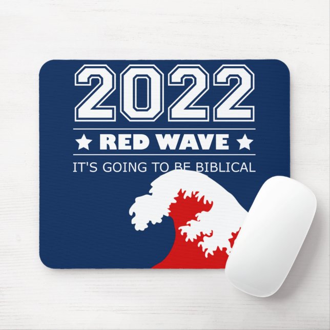 Biblical Midterms 2022 Red Wave Mouse Mat (With Mouse)