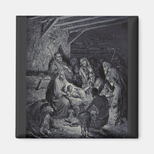 Biblical nativity scene magnet