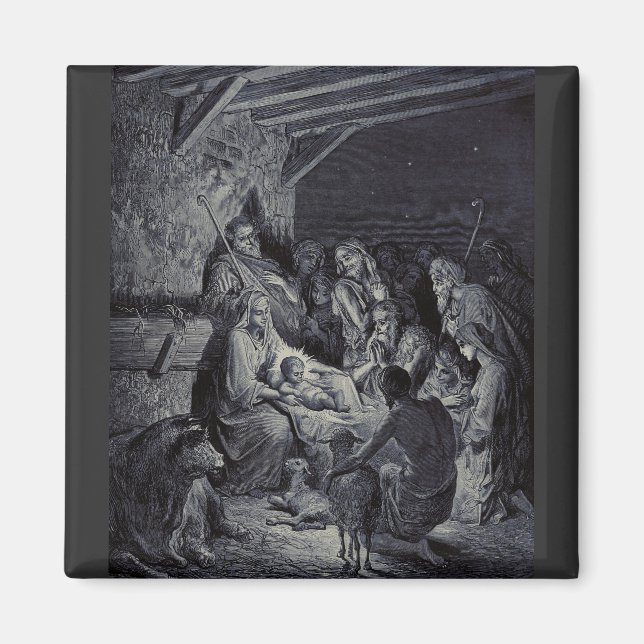 Biblical nativity scene magnet (Front)
