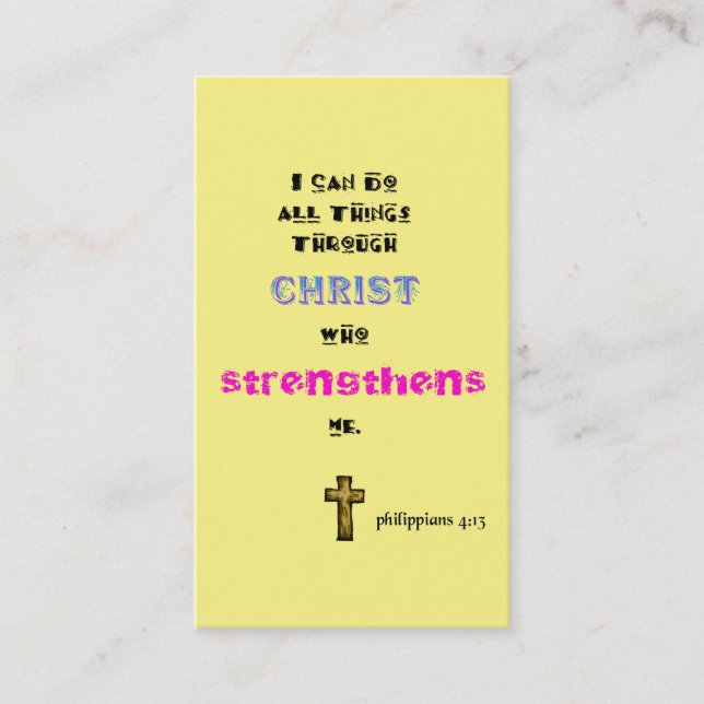 Biblical Scripture Christian Business Card (Front)