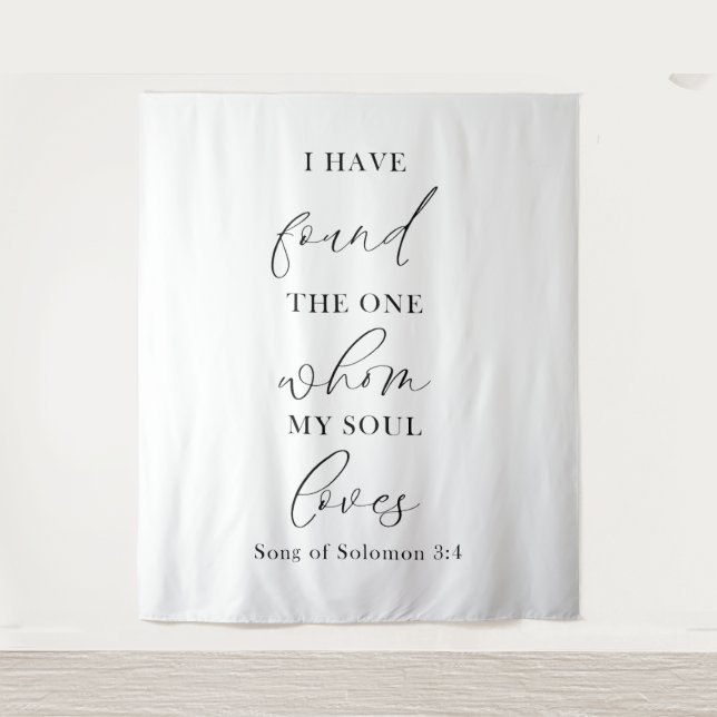 Biblical Wedding Backdrop – I Have Found the One  Tapestry (Front)