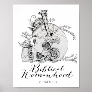 Biblical Womanhood Skull - Jael and the Tent Peg Poster
