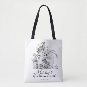 Biblical Womanhood Skull - Jael and the Tent Peg Tote Bag