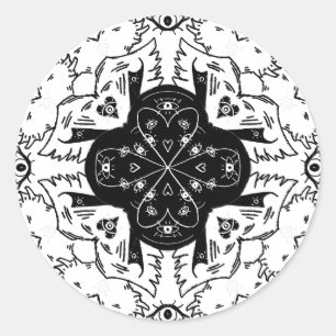 Biblically accurate angel mandala classic round sticker