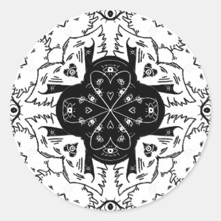 Biblically accurate angel mandala classic round sticker