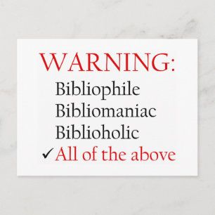 Biblio Warning Notice Postcard