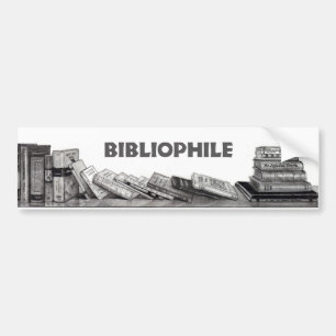 Bibliophile: Book Lover: Bookworm: Pencil Art Bumper Sticker