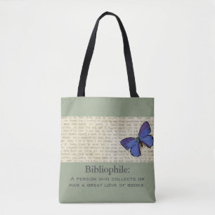 Bibliophile-Butterfly-Sophisticated-Handbag-Tote Tote Bag