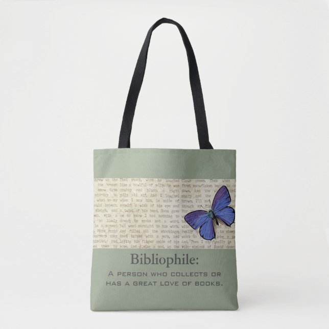 Bibliophile-Butterfly-Sophisticated-Handbag-Tote Tote Bag (Front)