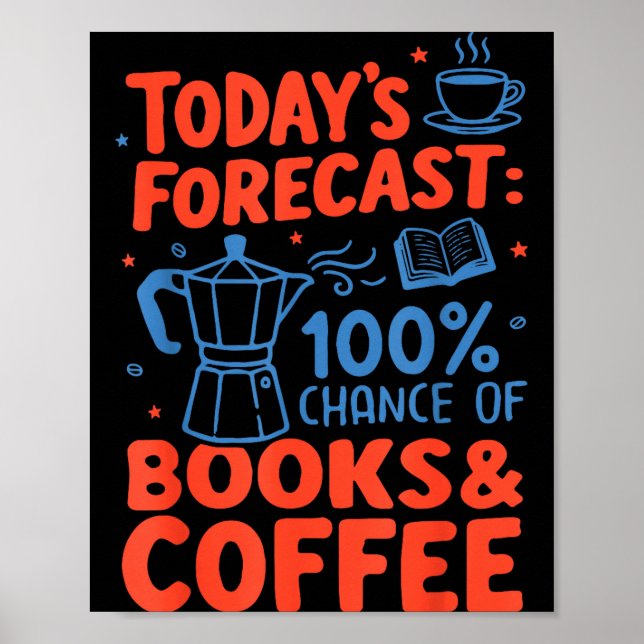 Bibliophile coffee lover retro moka pot novel poster (Front)
