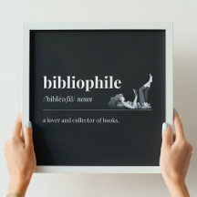 Bibliophile Definition a Lover of Books (Black)