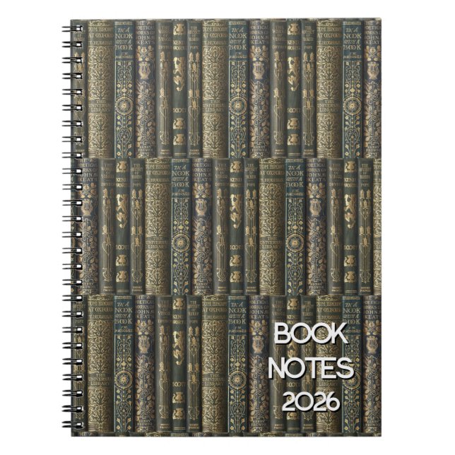 Bibliophile Notes 2026 Notebook (Front)