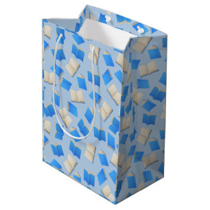 Bibliophile's Cascade of Blue Books Medium Gift Bag