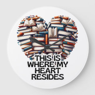 Bibliophile's Heartbeat Tee Large Clock