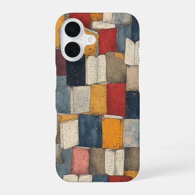 Bibliophile's Stacks iPhone 16 Case (Back)