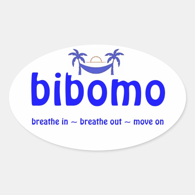 bibomo Oval Sticker - Blue (4 pk) (Front)