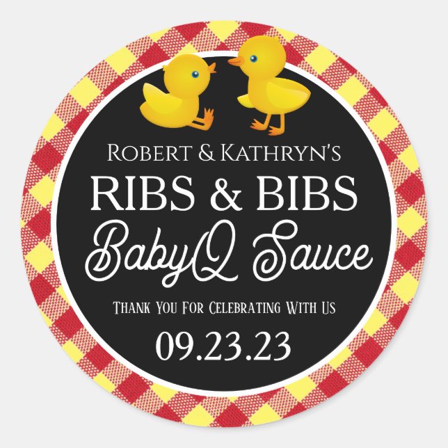 Bibs & Ribs BabyQ Personalised Label (Front)