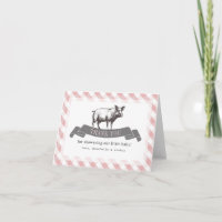 Bibs & Ribs BBQ Rustic Pink Gingham Baby Shower