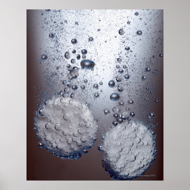 Bicarbonate of soda tablets in water poster (Front)