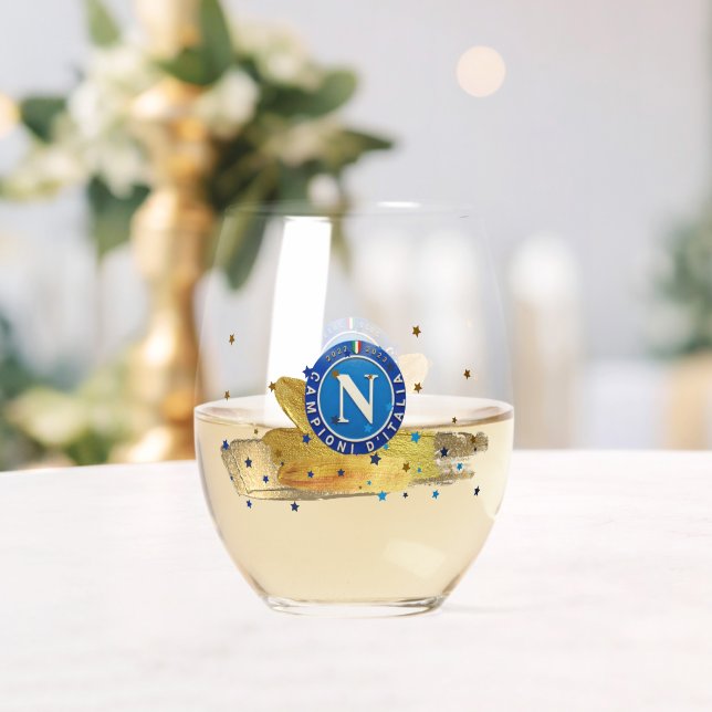 Bicchiere commemorativo scudetto Napoli Stemless Wine Glass (Insitu (Wedding))