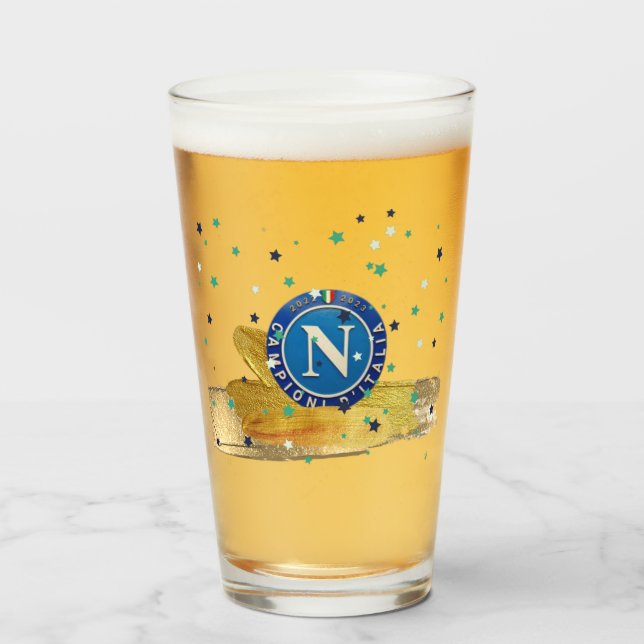 Bicchiere di birra terzo Scudetto Napoli Glass (Front Filled)
