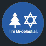 BICELESTIAL CLASSIC ROUND STICKER<br><div class="desc">Happy Holigays! Shop Holiday Humour, LGBTQ Designs and Funny Christmas Gifts From LGBTShirts.com Shop for Everyone and Browse over 10, 000 LGBTQ Gifts, Holiday Humour, Equality, Slang, & Culture Designs. The Most Unique Gay, Lesbian Bi, Trans, Queer, and Intersexed Apparel on the web. SHOP MORE LGBTQ Designs and Gifts at:...</div>