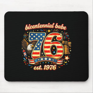 Bicentennial Babe 50th Birthday Women Vintage 1976 Mouse Mat