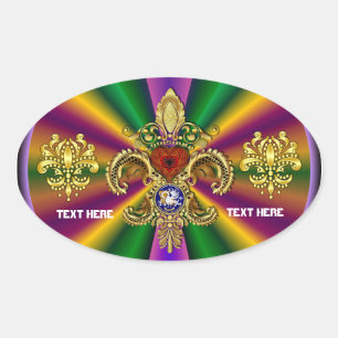 Bicentennial Mardi Gras View Hints 50 Colours Oval Sticker