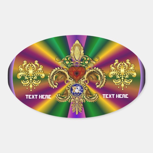 Bicentennial Mardi Gras View Hints 50 Colours Oval Sticker (Front)
