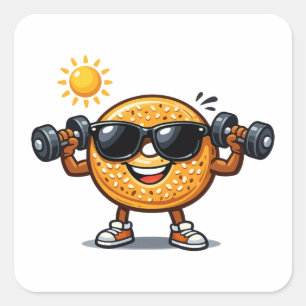 Bicep Bagel Square Sticker