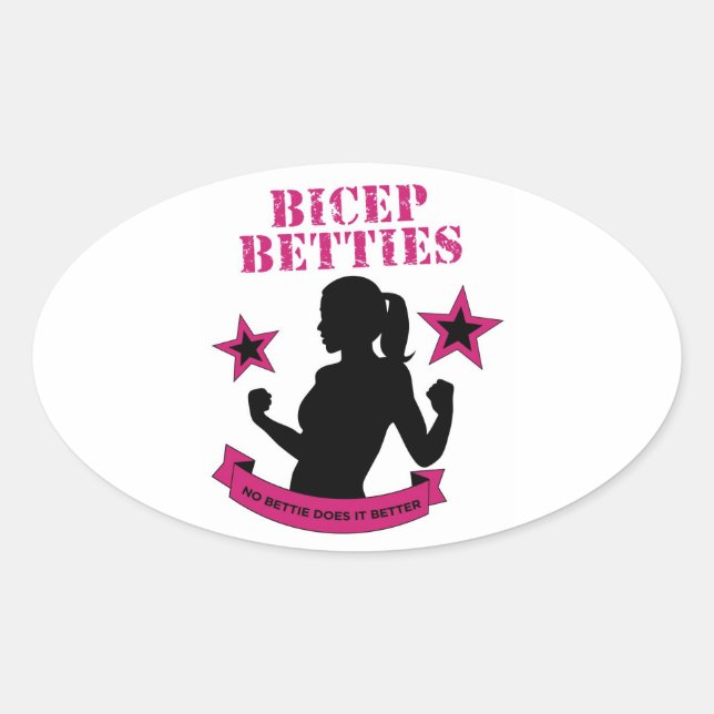 Bicep Betties Oval Sticker (Front)