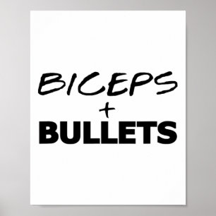 Biceps And Bullets Workout Fitness Bodybuilding Gi Poster