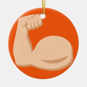 Biceps Emoji Ceramic Tree Decoration