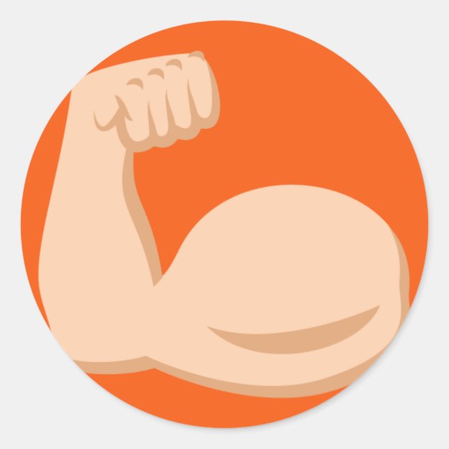Biceps Emoji Classic Round Sticker (Front)
